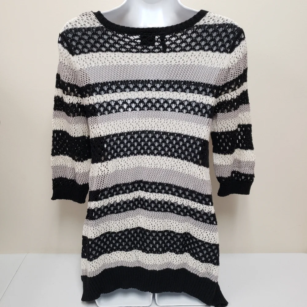 New Directions Womens Striped Sweater Top Size Medium - Picture 2 of 6